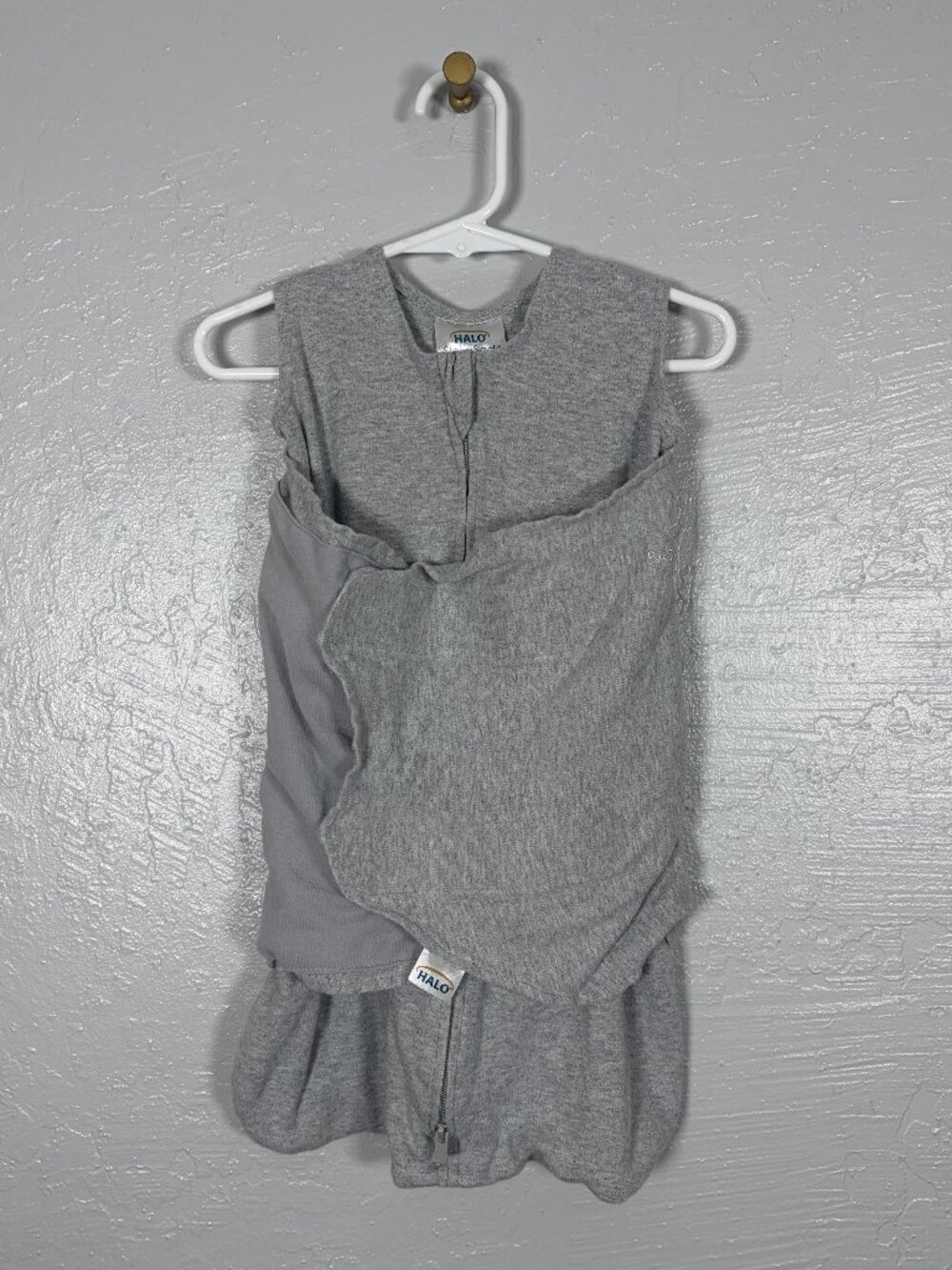 Halo Baby Sleep Sack Swaddle Newborn 0-3 Months Grey Cotton 3 Way Adjustable